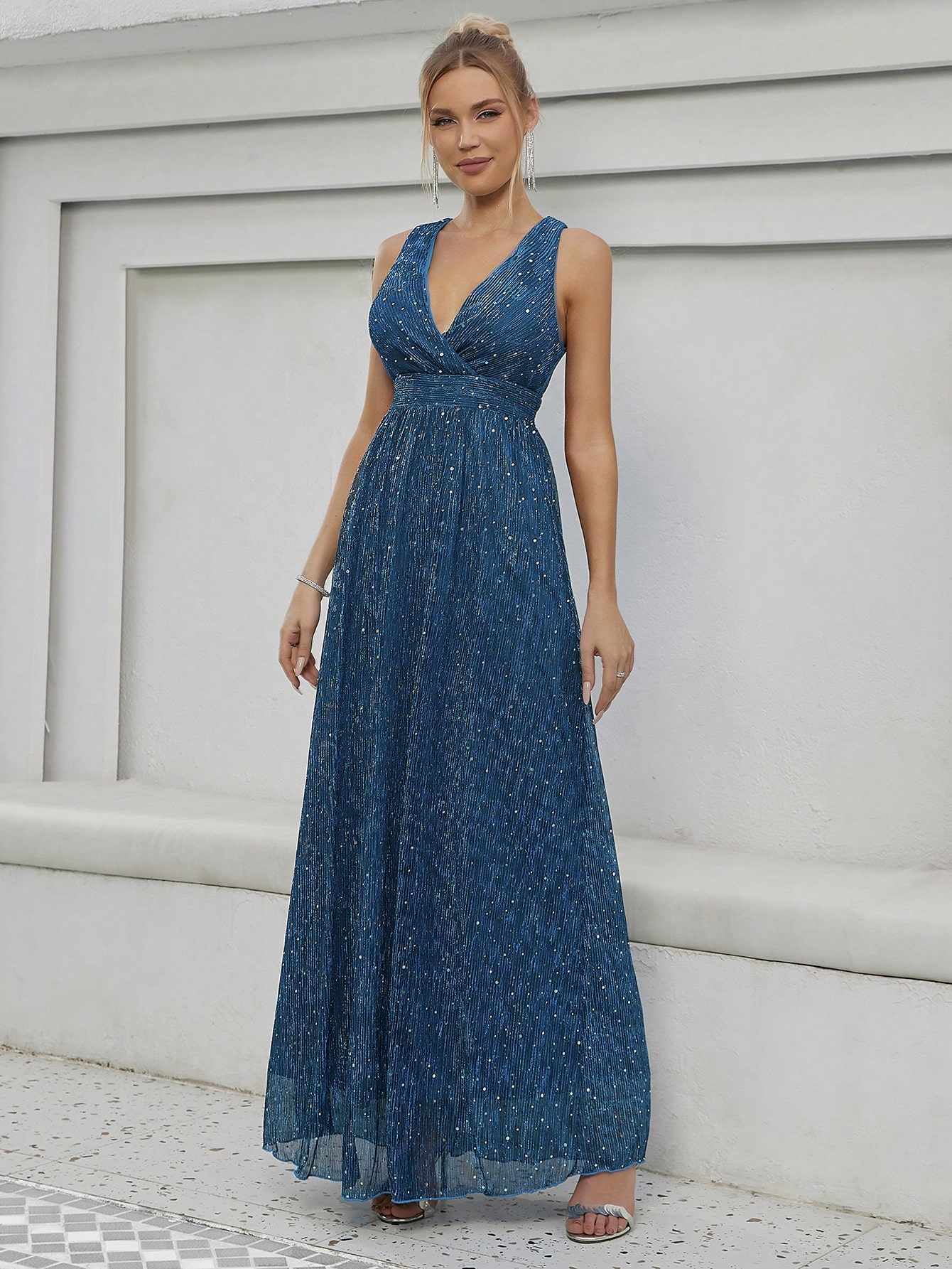 Leely Elegant V Neck Sleeveless A-line Party Dress