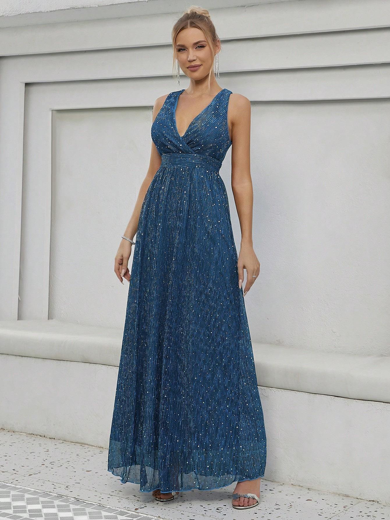 Leely Elegant V Neck Sleeveless A-line Party Dress