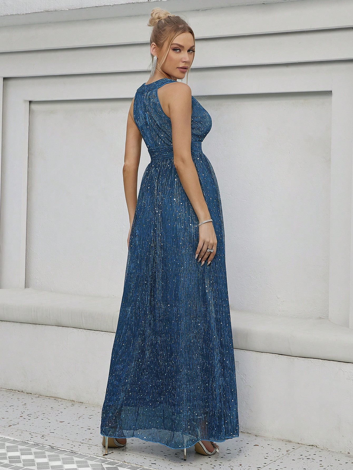 Leely Elegant V Neck Sleeveless A-line Party Dress