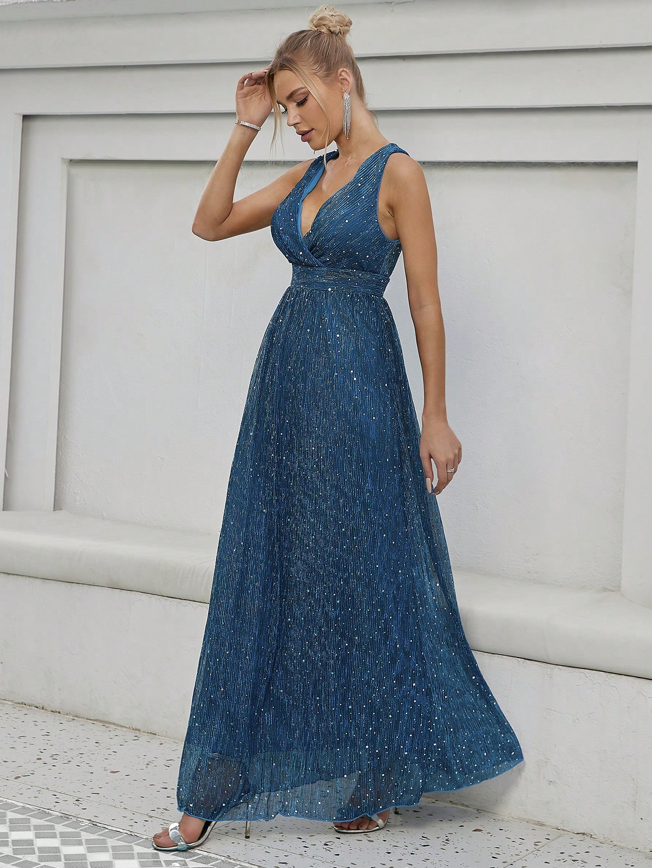 Leely Elegant V Neck Sleeveless A-line Party Dress
