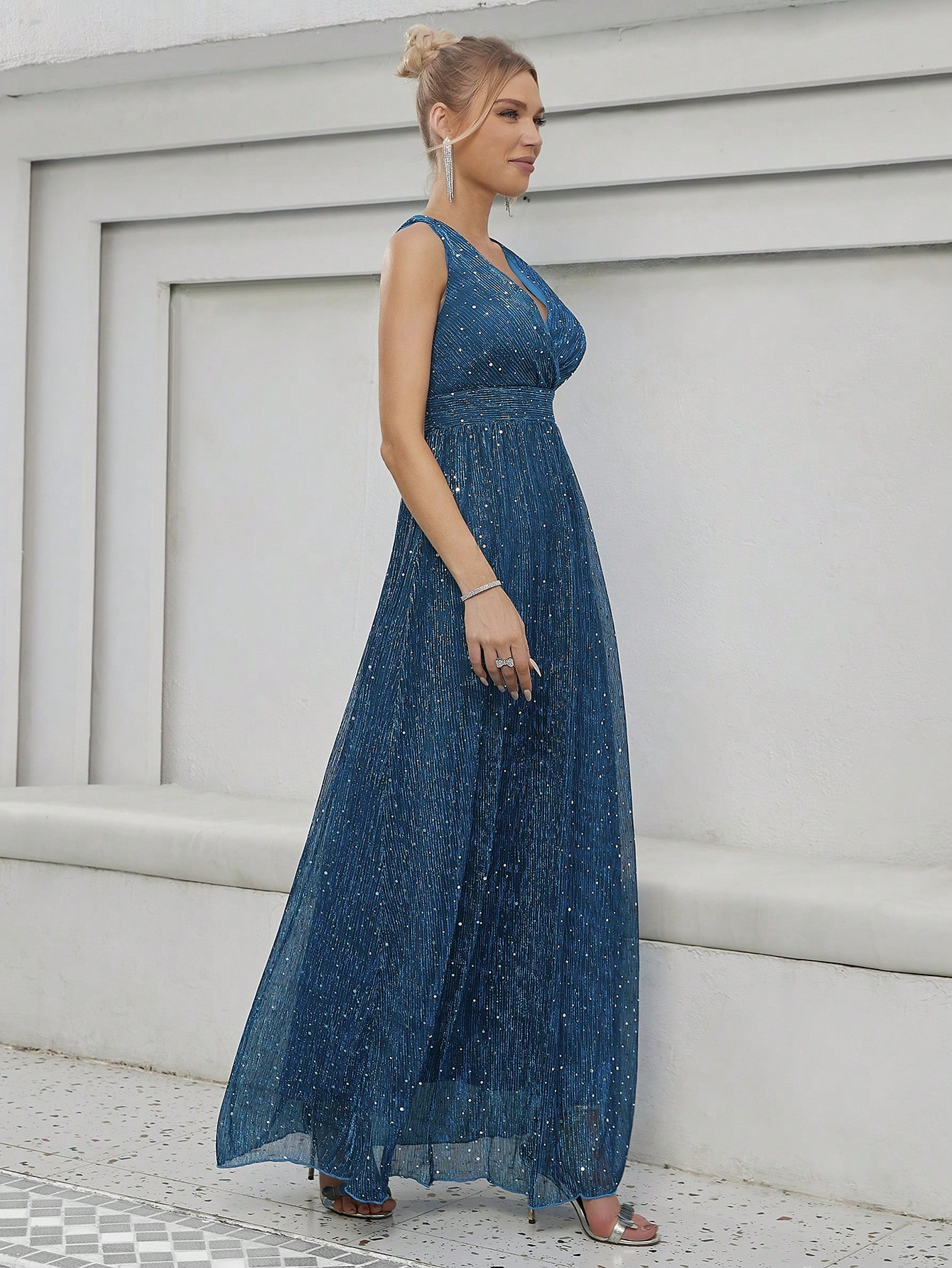 Leely Elegant V Neck Sleeveless A-line Party Dress