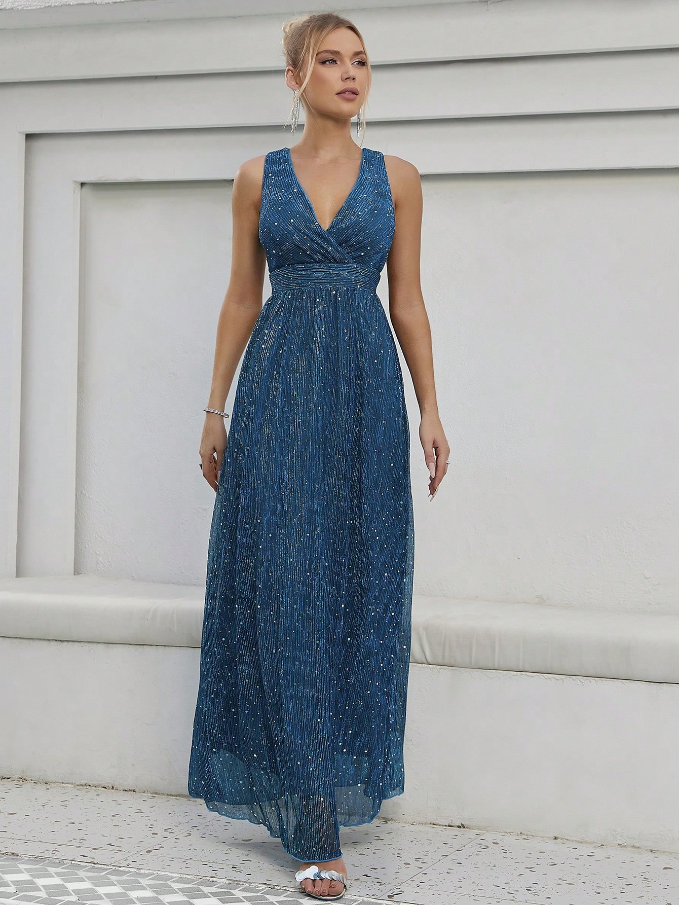 Leely Elegant V Neck Sleeveless A-line Party Dress