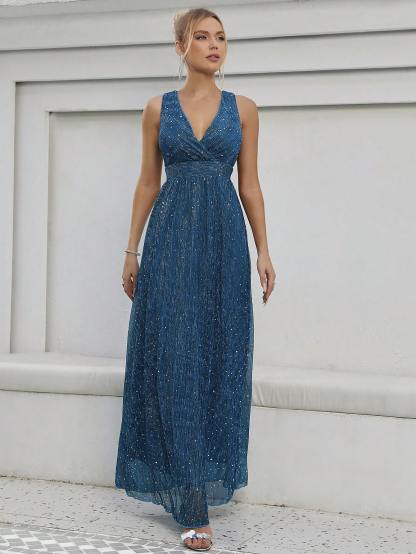 Leely Elegant V Neck Sleeveless A-line Party Dress