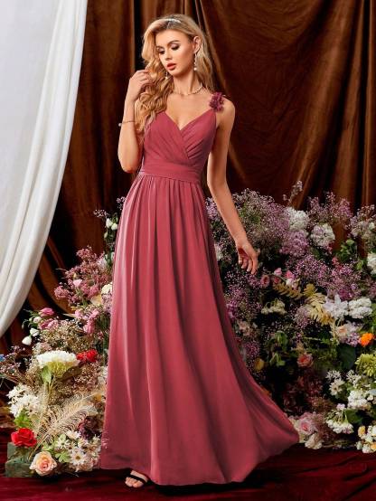 Leely Elegant V Neck Sleeveless A-line Party Dress