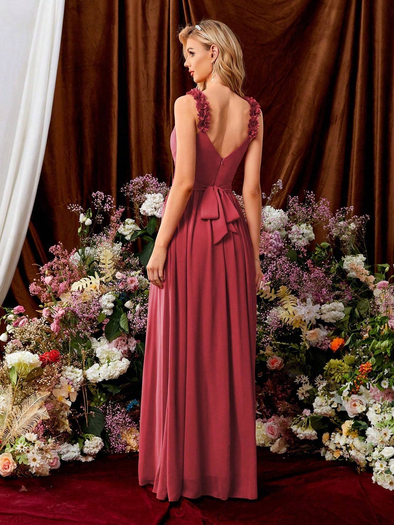Leely Elegant V Neck Sleeveless A-line Party Dress