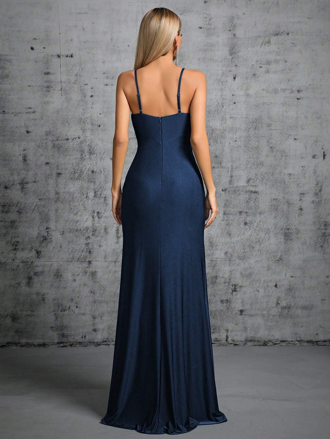 Leely Women's Elegant Spaghetti Straps Sleeveless Party Dress