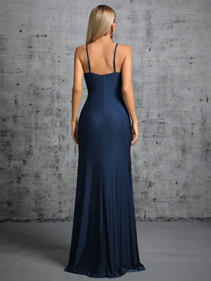 Leely Women's Elegant Spaghetti Straps Sleeveless Party Dress