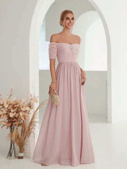 Leely Women's Elegant Sweetheart Cloak Sleeve Lace A-Line Dress