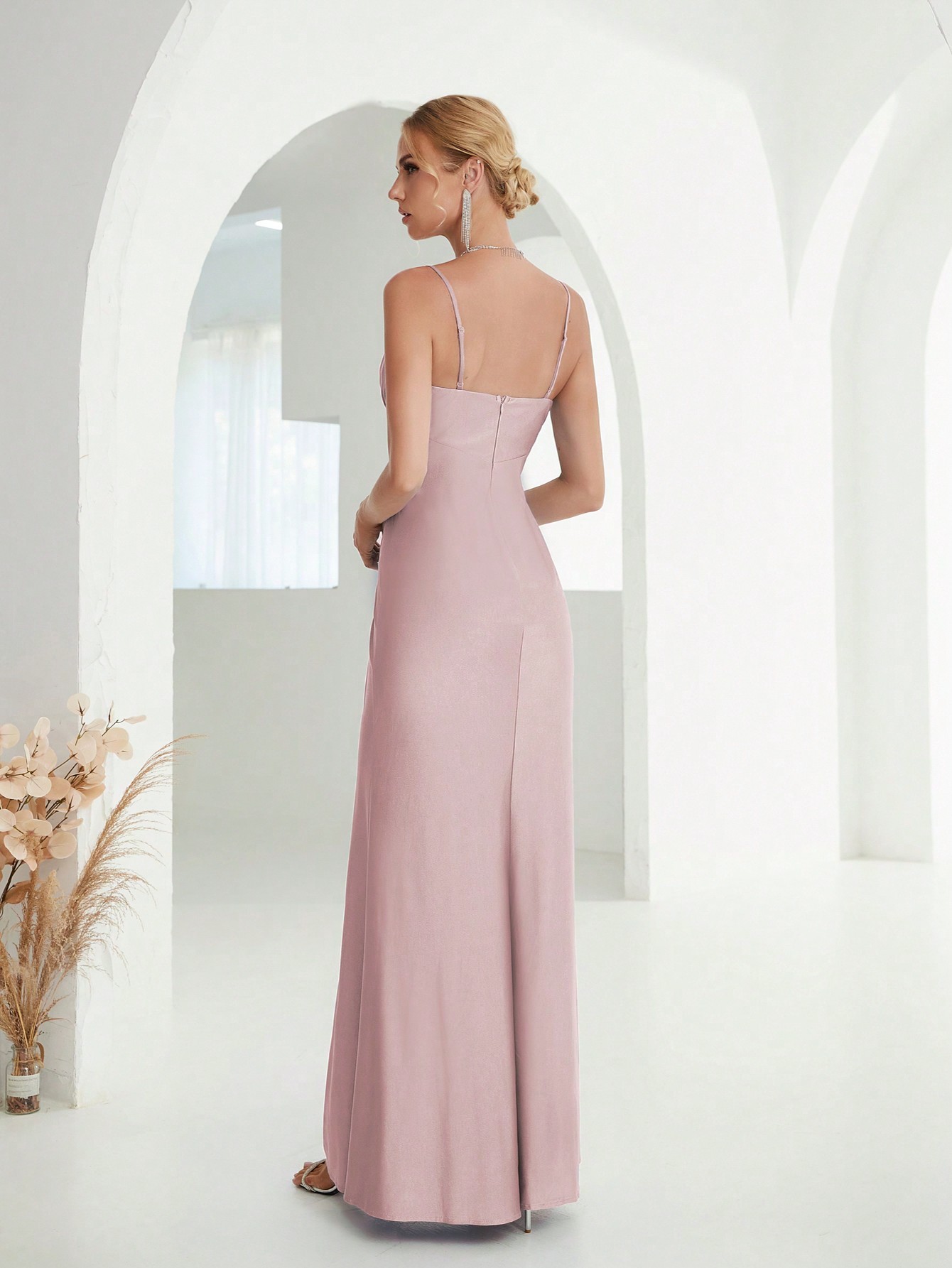 Leely Women's Elegant Spaghetti Straps Sleeveless Party Dress