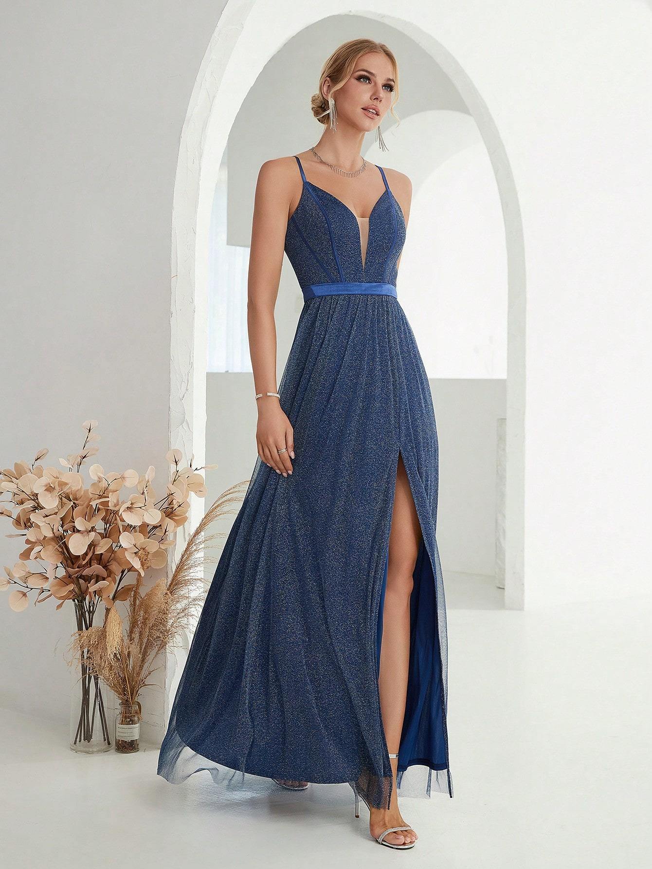 Leely Women's Elegant Sweetheart Cloak Sleeve Lace A-Line Dress