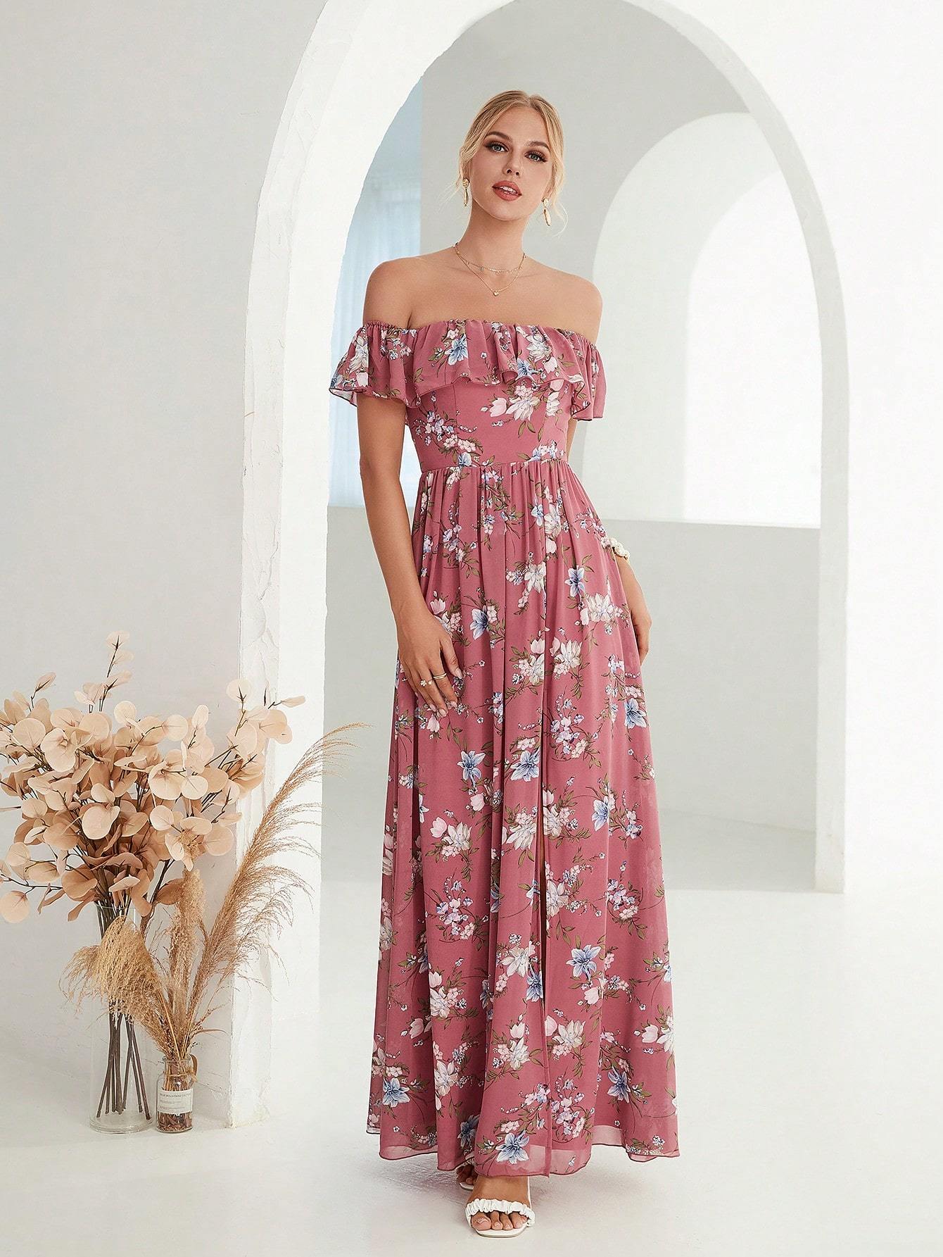 Leely Women's Elegant Sweetheart Cloak Sleeve Lace A-Line Dress