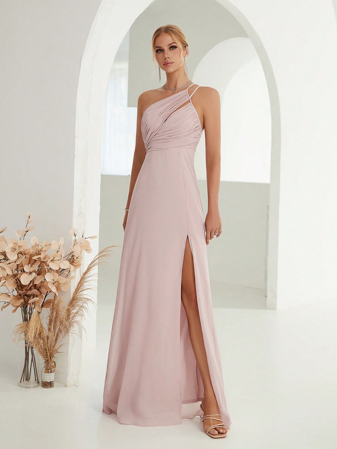 Leely Women's Elegant Sweetheart Cloak Sleeve Lace A-Line Dress