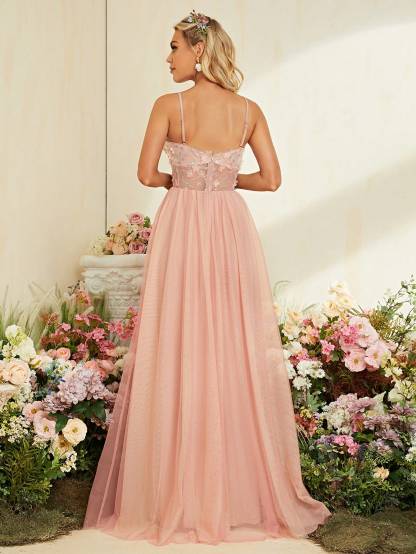 Leely Women's Elegant Spaghetti Straps Graduation & Prom Dresses