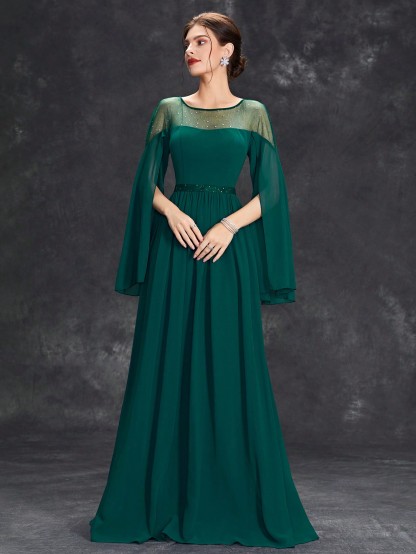 Leely Women's Elegant Sweetheart Cloak Sleeve Lace A-Line Dress