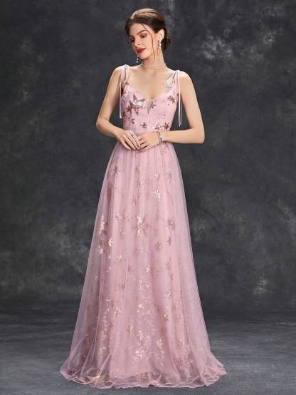 Leely Women's Elegant Sweetheart Cloak Sleeve Lace A-Line Dress