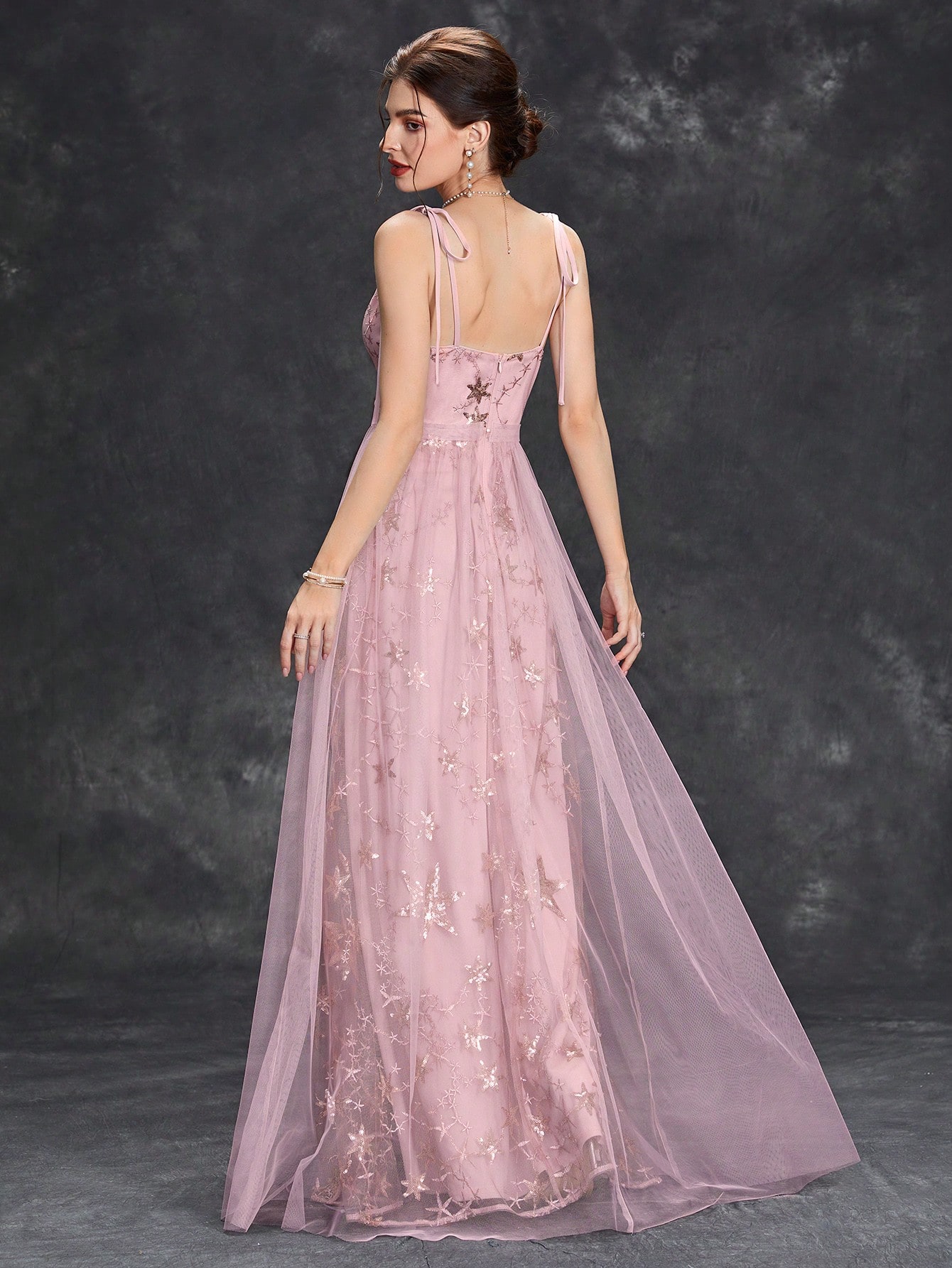 Leely Elegant Spaghetti Straps Sleeveless A-line Party Dress