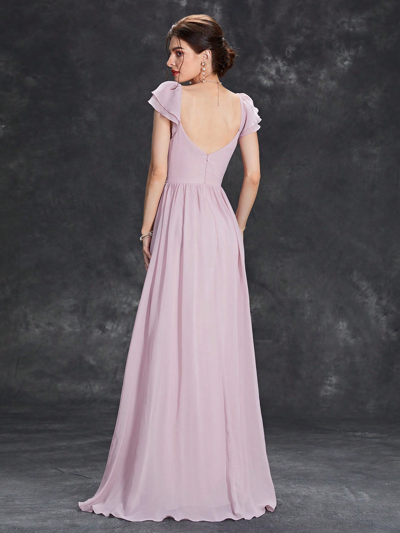 Leely Elegant Sweetheart Flounce Sleeve A-line Party Dress