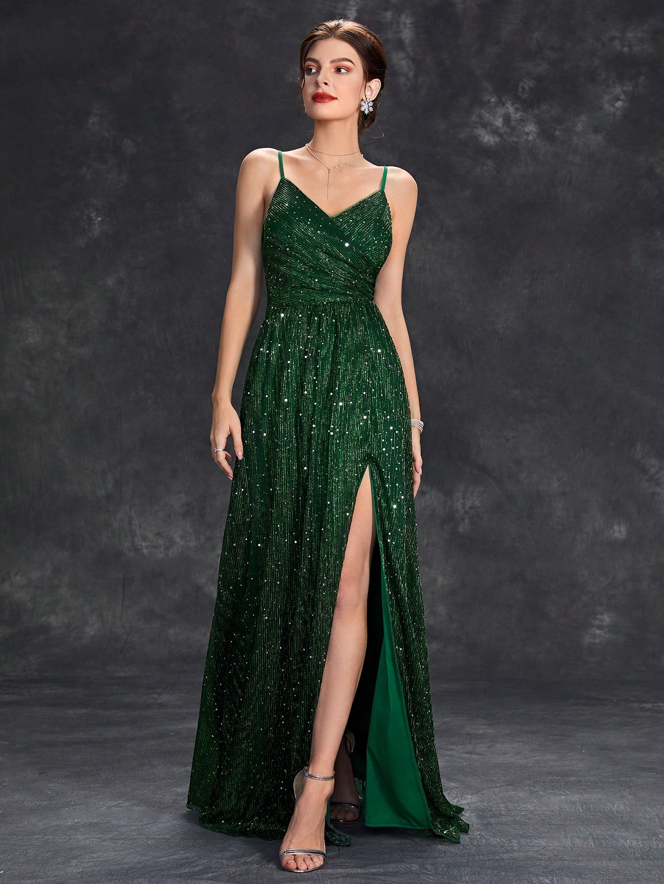 Leely Women's Elegant Sweetheart Cloak Sleeve Lace A-Line Dress