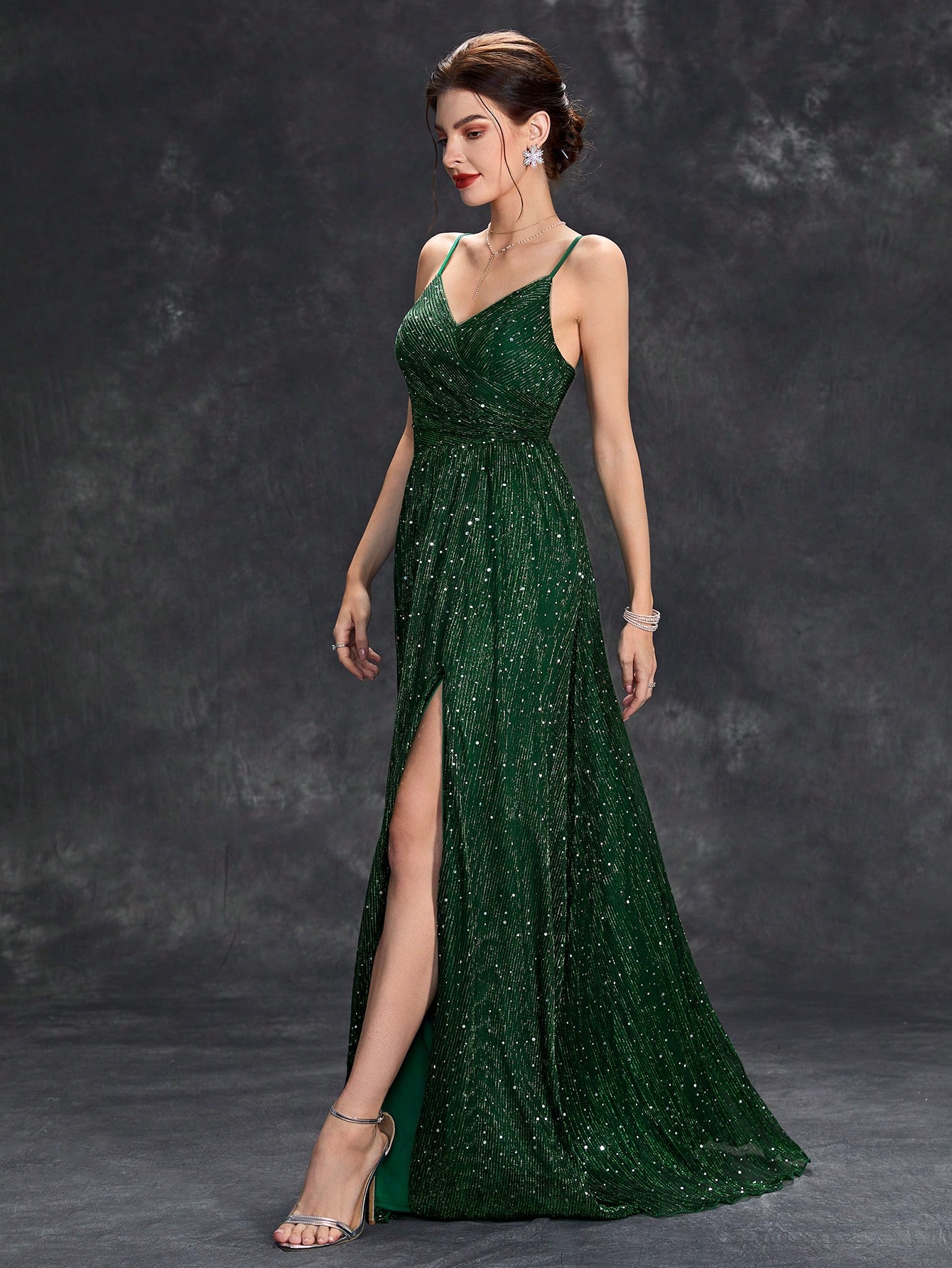 Leely Women's Elegant Spaghetti Straps Sleeveless Party Dress