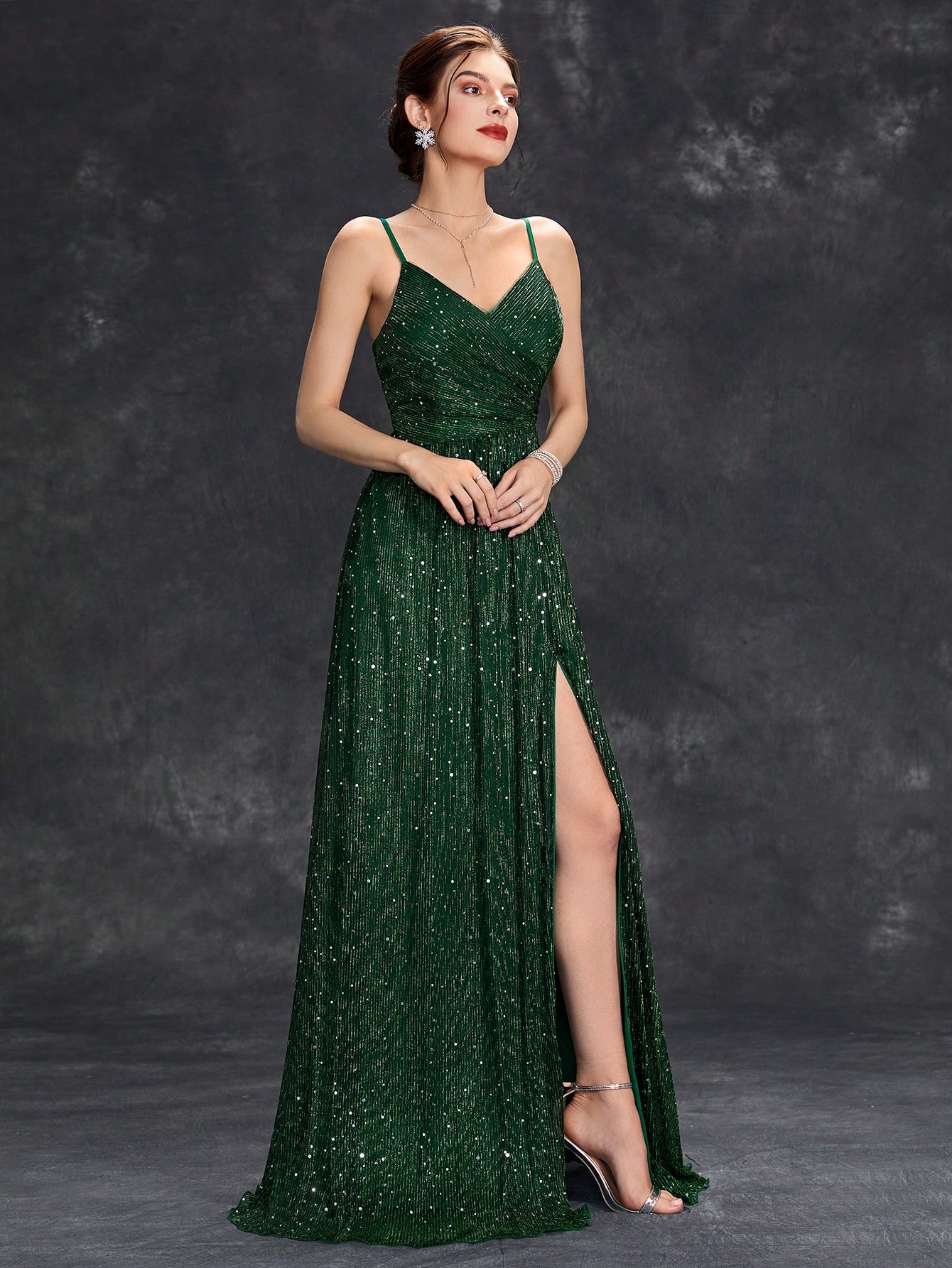 Leely Women's Elegant Spaghetti Straps Sleeveless Party Dress