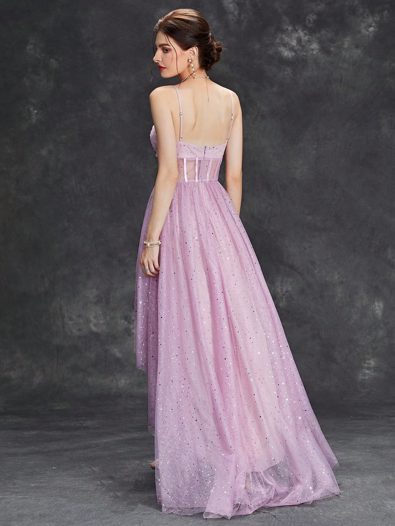 Leely Elegant Spaghetti Straps Sleeveless A-line Party Dress