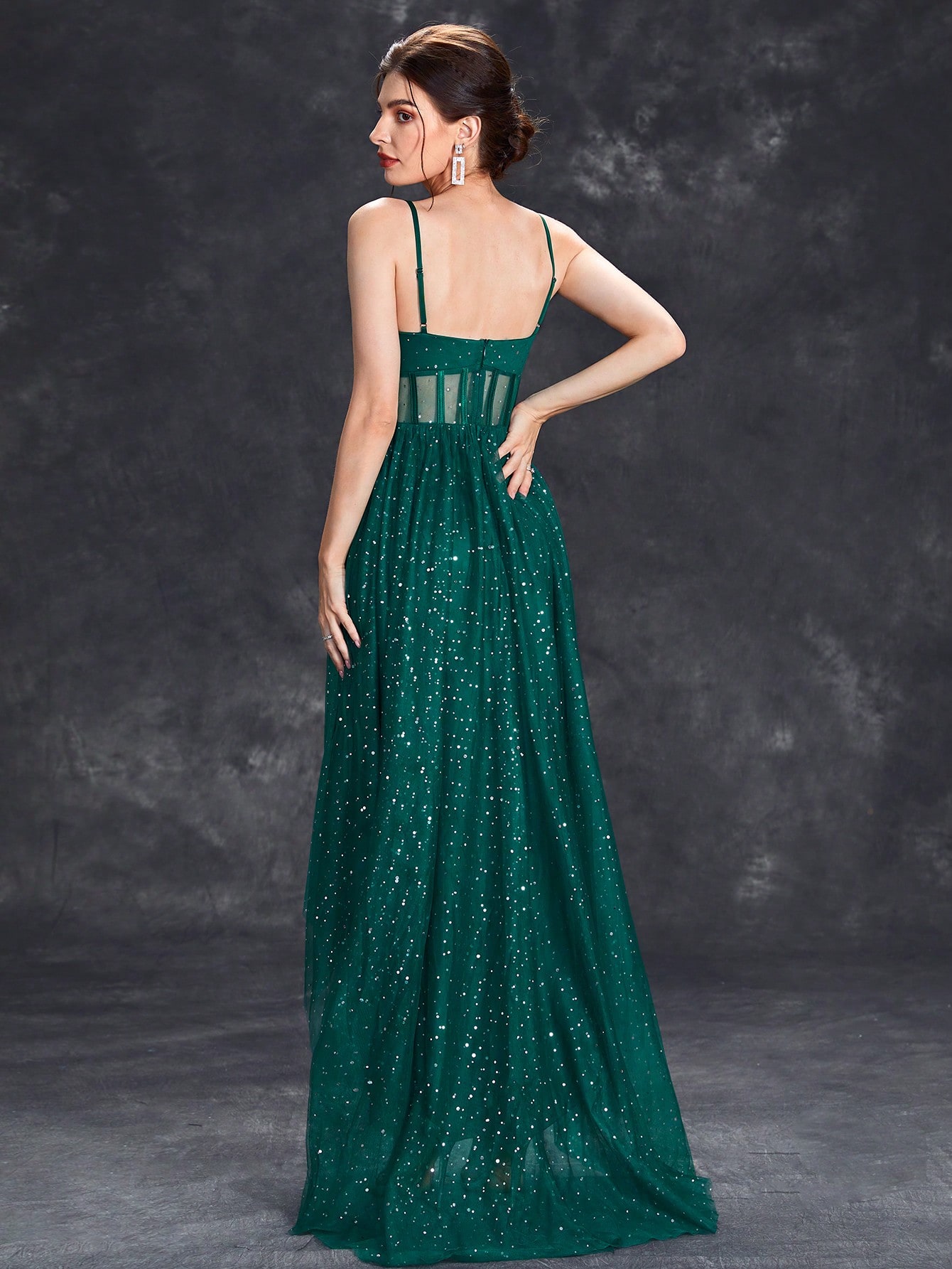 Leely Elegant Spaghetti Straps Sleeveless A-line Party Dress