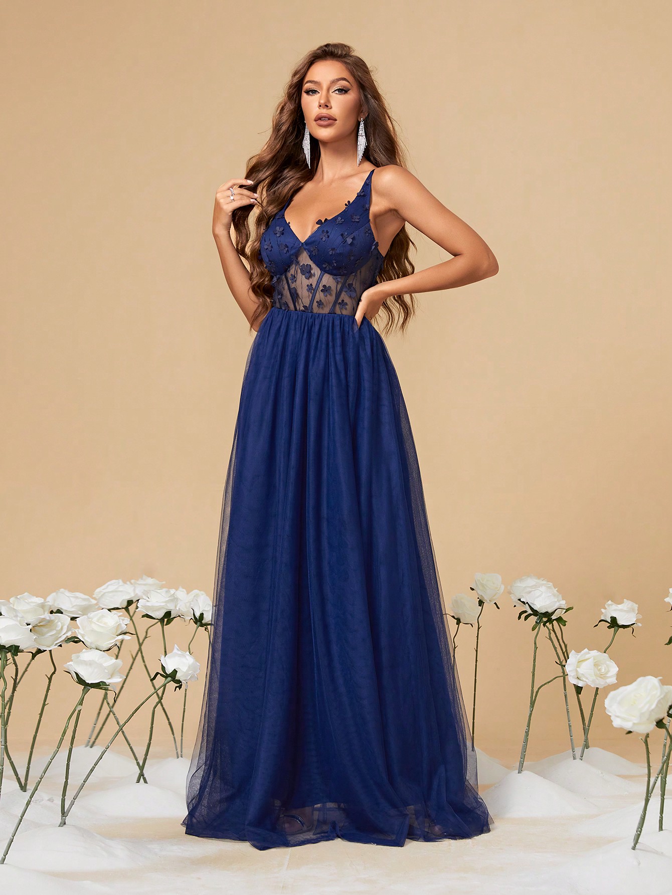 Leely Elegant V Neck Sleeveless A-line Party Dress
