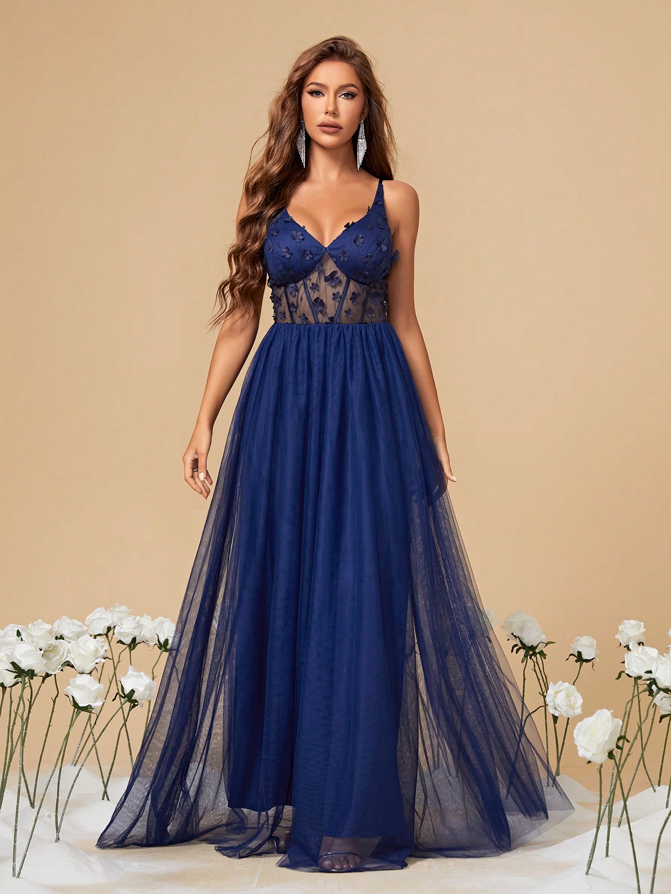 Leely Elegant V Neck Sleeveless A-line Party Dress