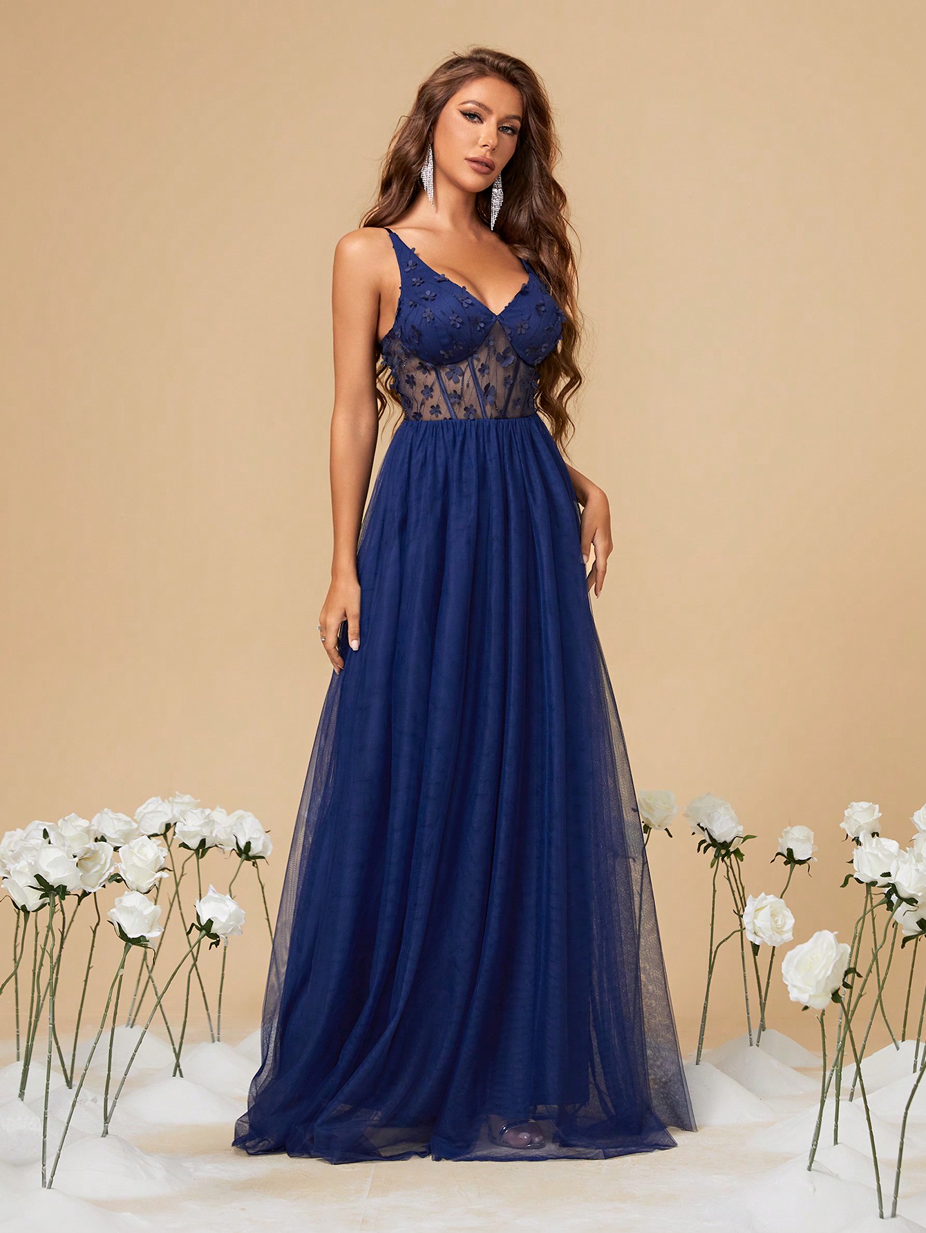 Leely Elegant V Neck Sleeveless A-line Party Dress