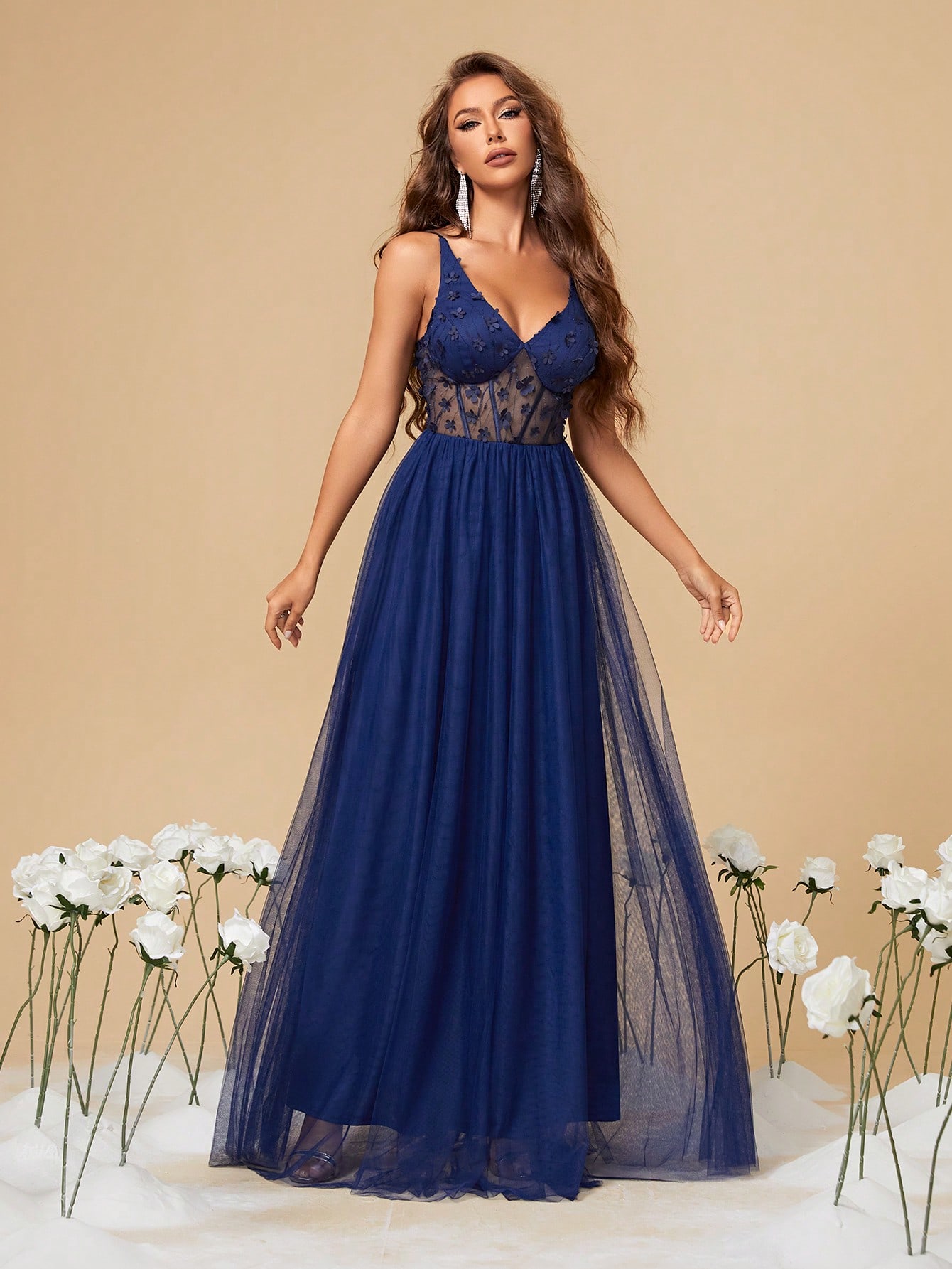 Leely Elegant V Neck Sleeveless A-line Party Dress