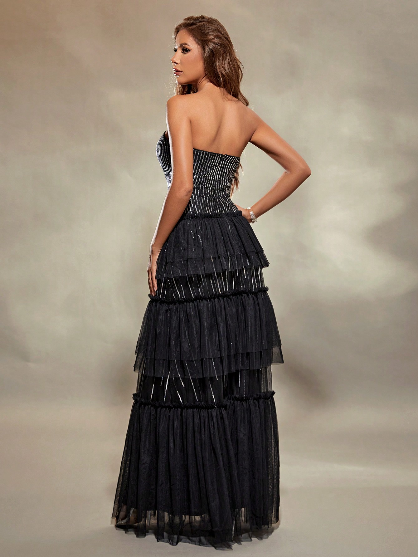 Leely Elegant Strapless Sleeveless A-line Party Dress