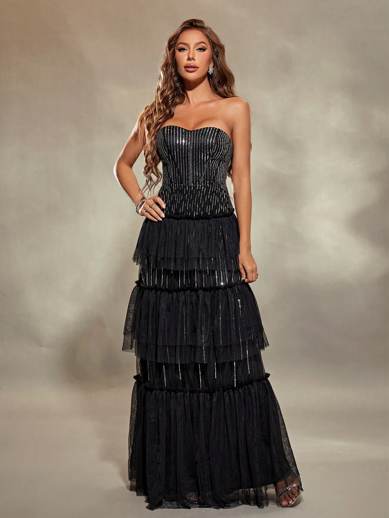Leely Elegant Strapless Sleeveless A-line Party Dress