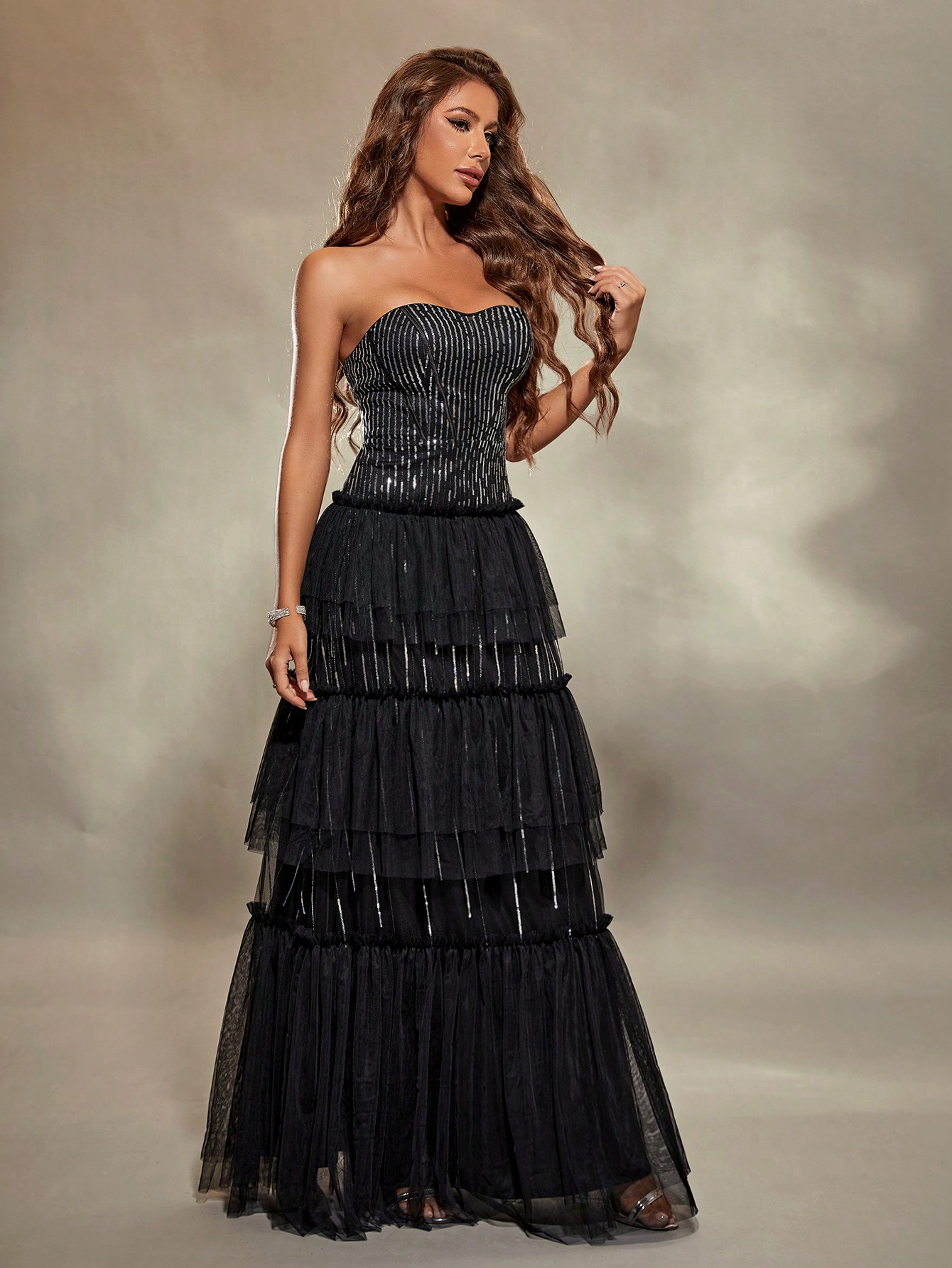 Leely Elegant Strapless Sleeveless A-line Party Dress