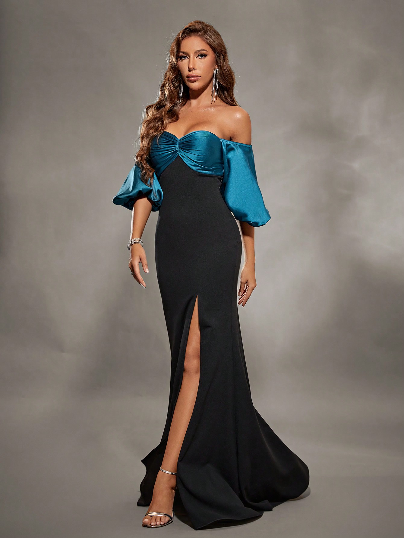 [Copy]Leely Elegant Off-Shoulder Mermaid Maxi Dress Prom