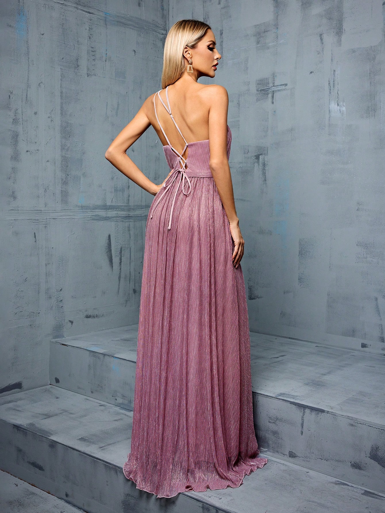 Leely Elegant One Shoulder Sleeveless A-line Party Dress