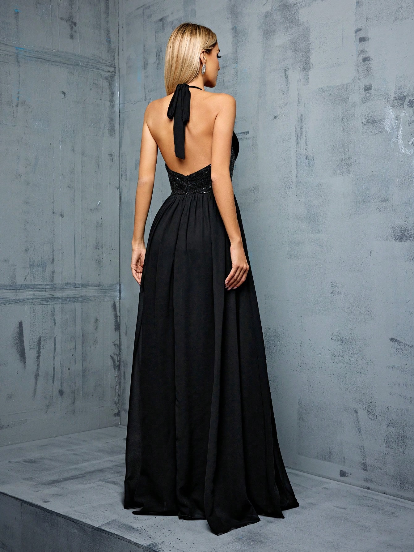 Leely Elegant Halter Sleeveless A-line Party Dress