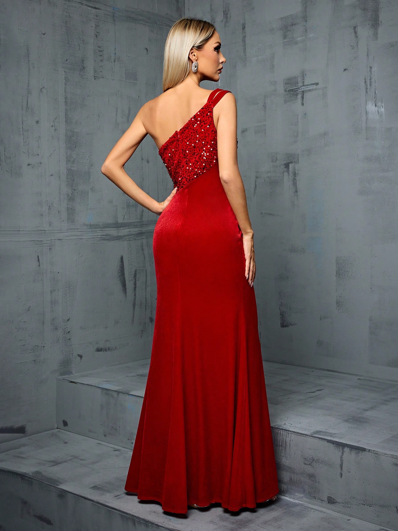 Leely Elegant One Shoulder Sleeveless Mermaid Party Dress