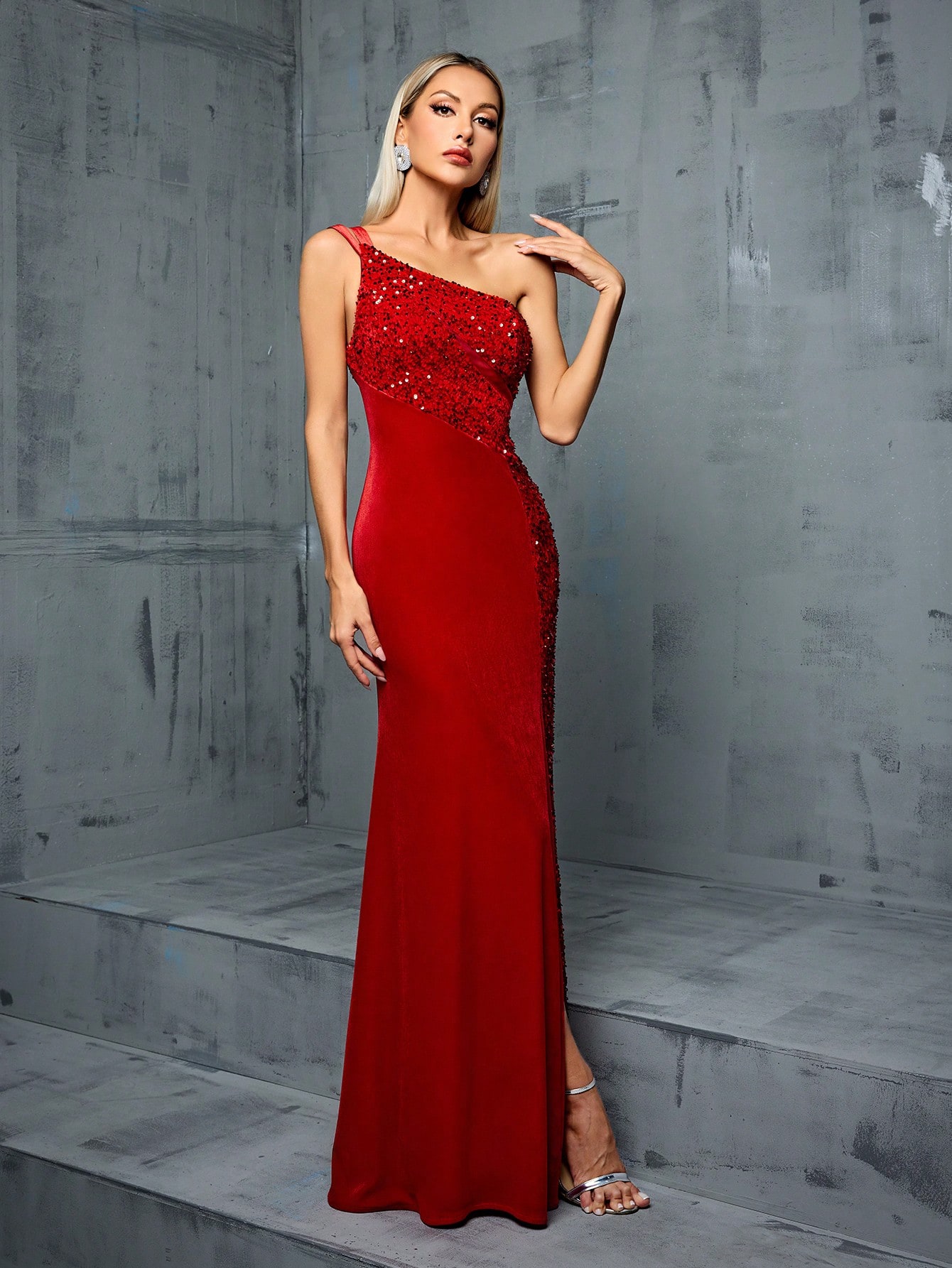 Leely Elegant One Shoulder Sleeveless Mermaid Party Dress