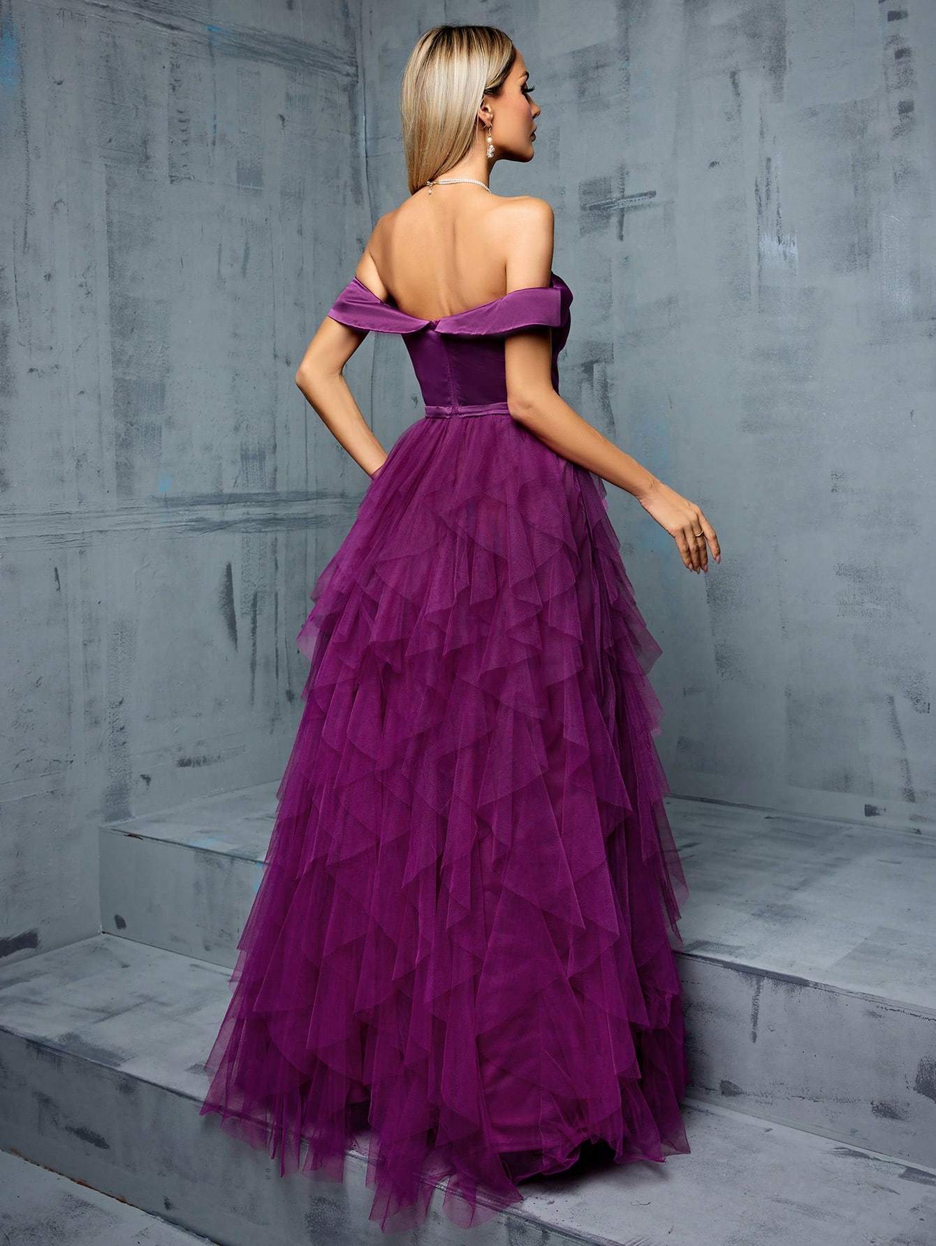 Leely Women's Elegant Off The Shoulder Sleeveless Party Dress