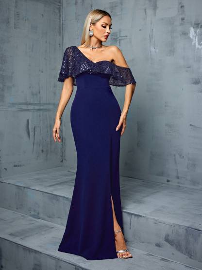 Leely Women's Elegant Sweetheart Cloak Sleeve Lace A-Line Dress