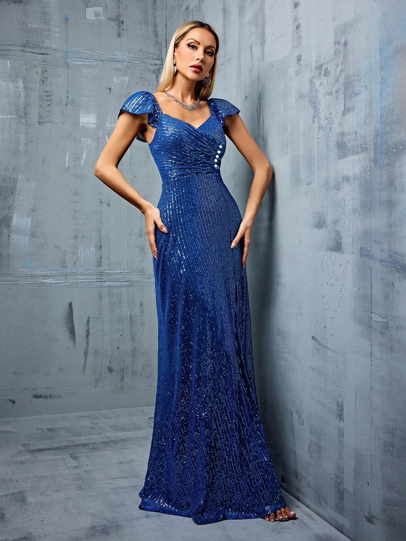 Leely Women's Elegant Sweetheart Cap Sleeve Party Dress