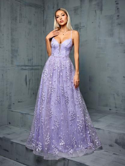 Leely Women's Elegant Sweetheart Cloak Sleeve Lace A-Line Dress