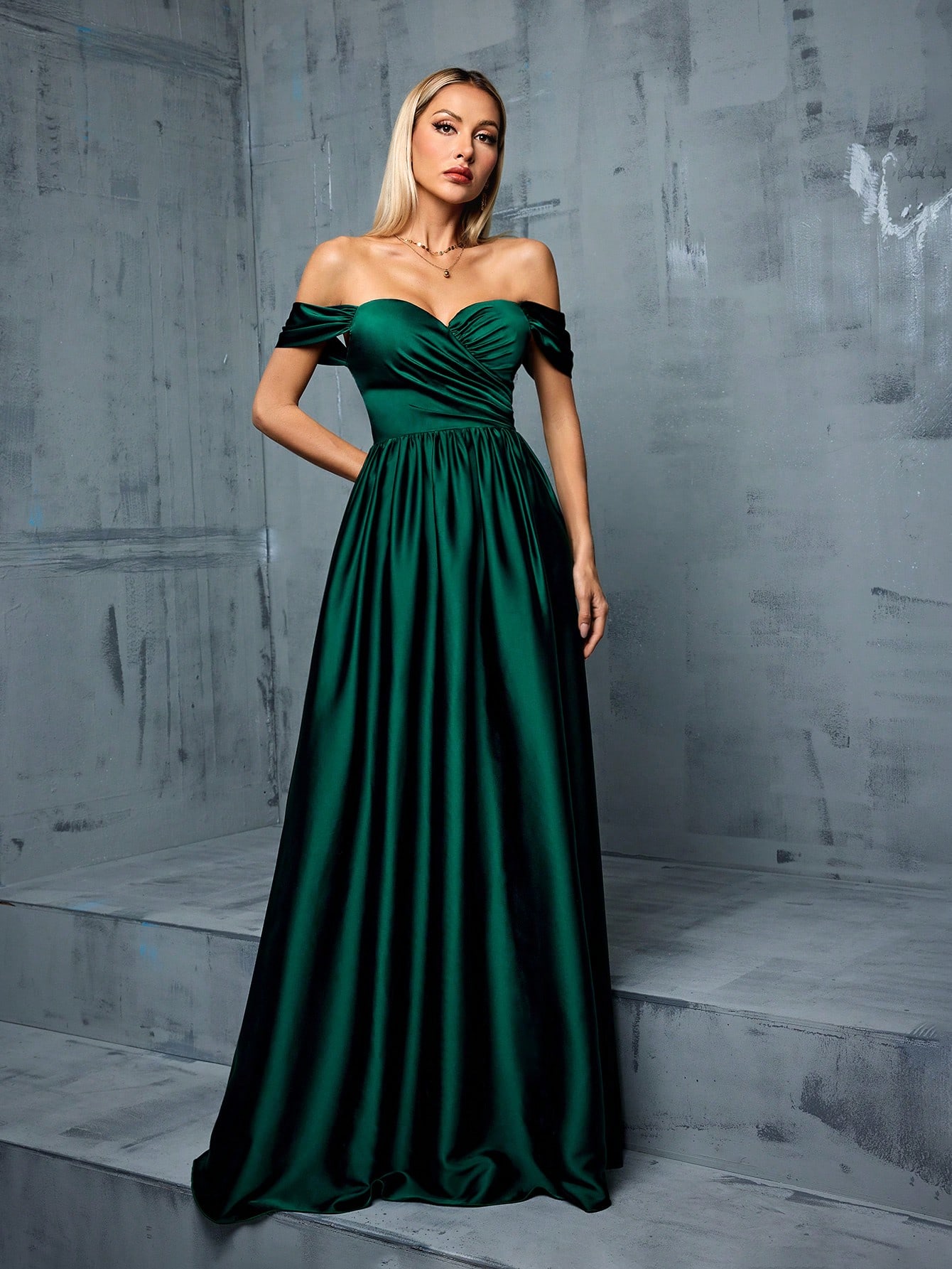 Leely Women's Elegant Off The Shoulder Sleeveless Party Dress