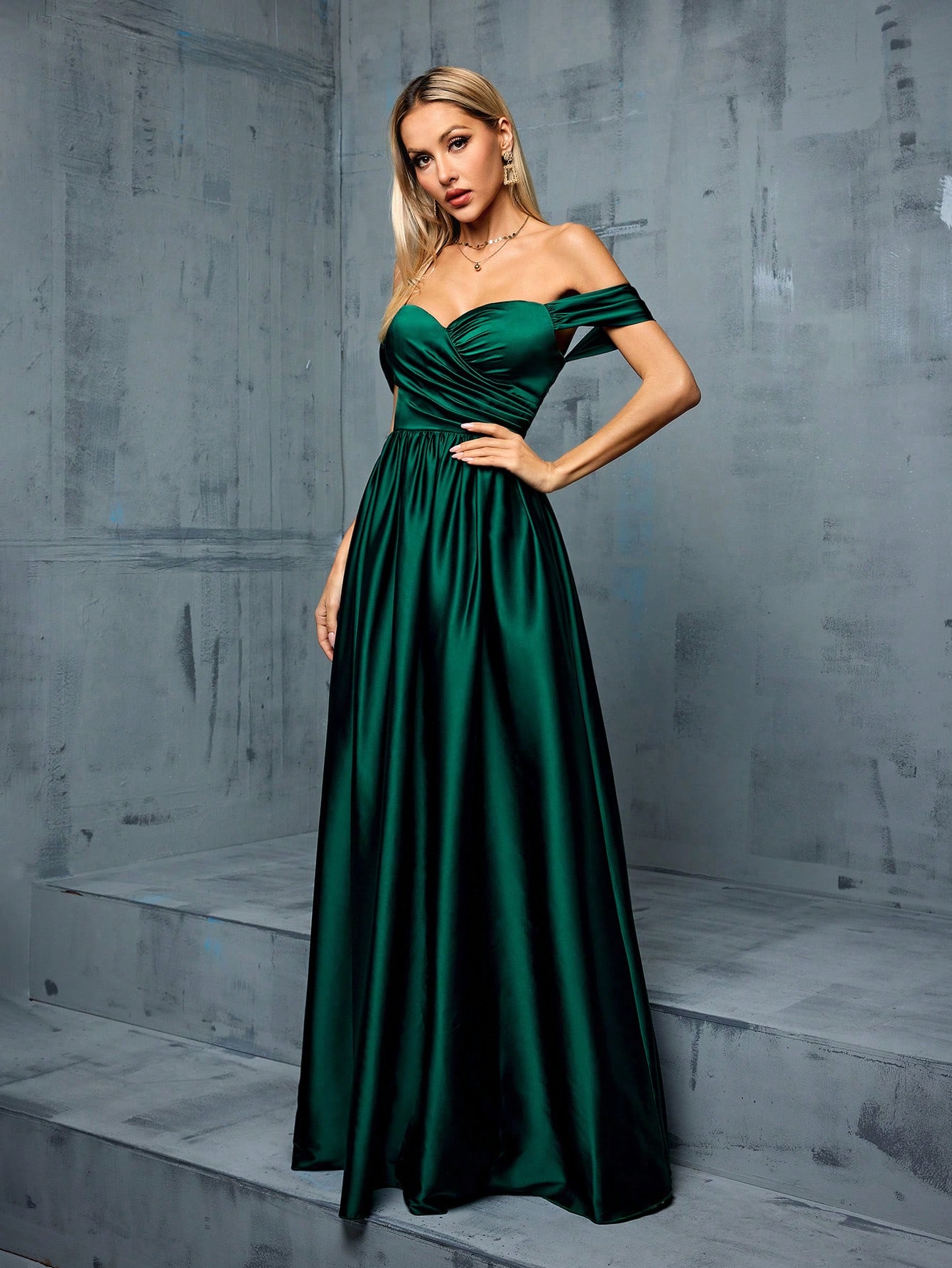 Leely Women's Elegant Off The Shoulder Sleeveless Party Dress