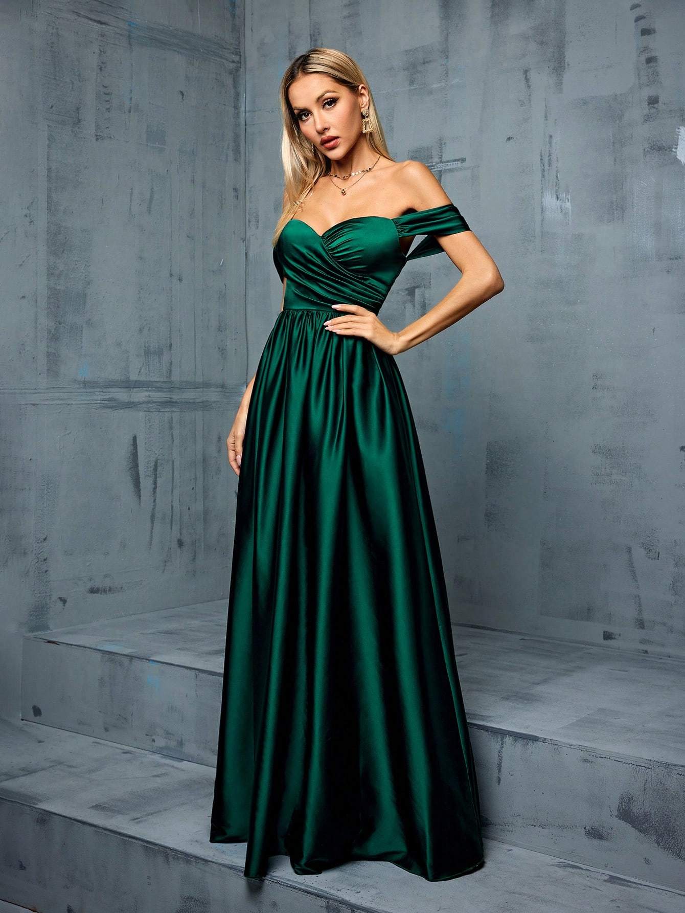 Leely Women's Elegant Off The Shoulder Sleeveless Party Dress
