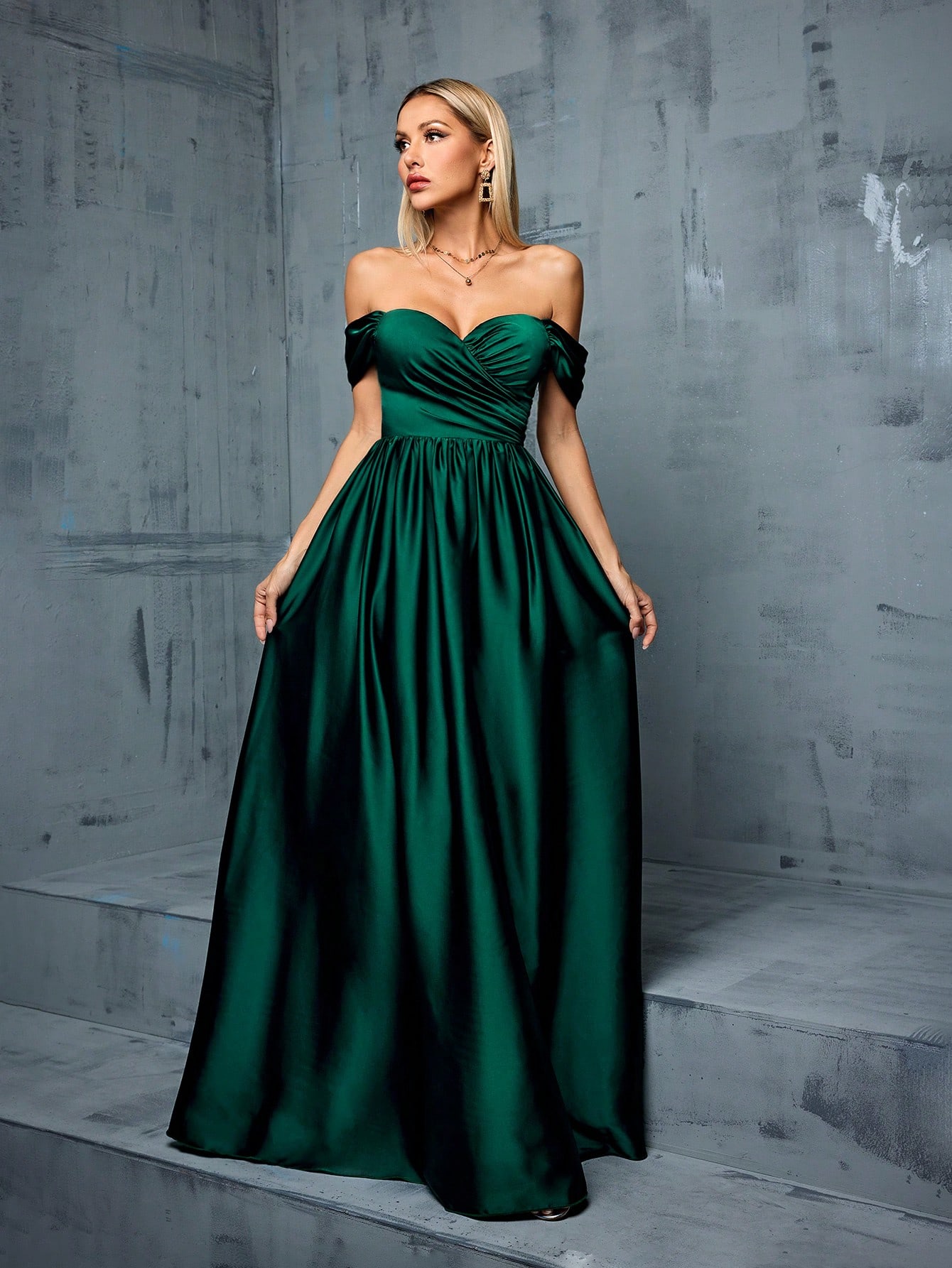 Leely Women's Elegant Off The Shoulder Sleeveless Party Dress