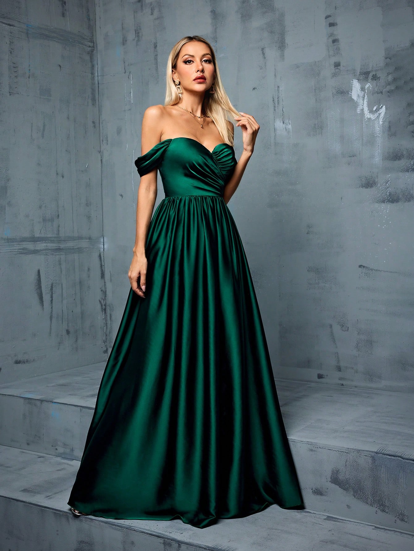 Leely Women's Elegant Off The Shoulder Sleeveless Party Dress