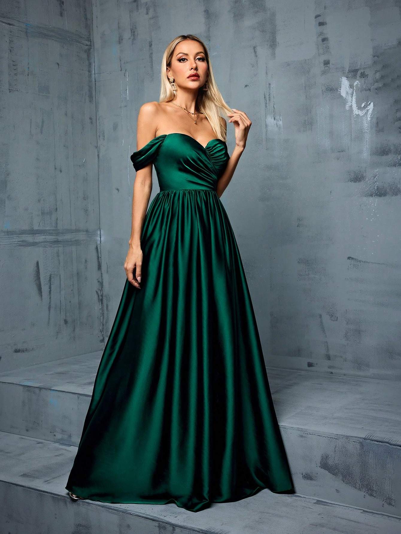 Leely Women's Elegant Off The Shoulder Sleeveless Party Dress