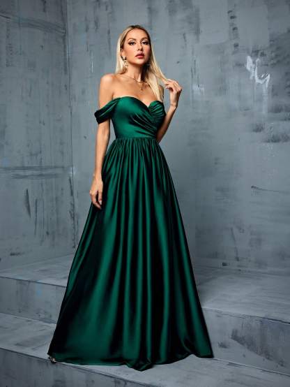 Leely Women's Elegant Off The Shoulder Sleeveless Party Dress