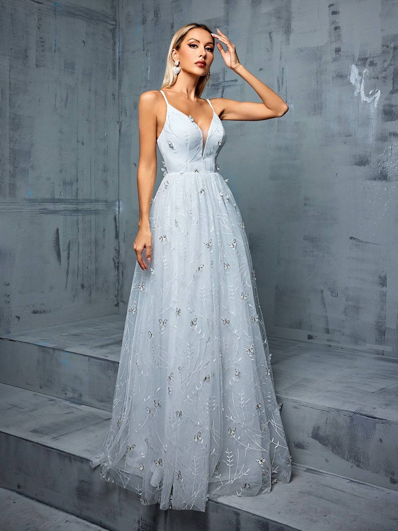 Leely Women's Elegant Sweetheart Cloak Sleeve Lace A-Line Dress